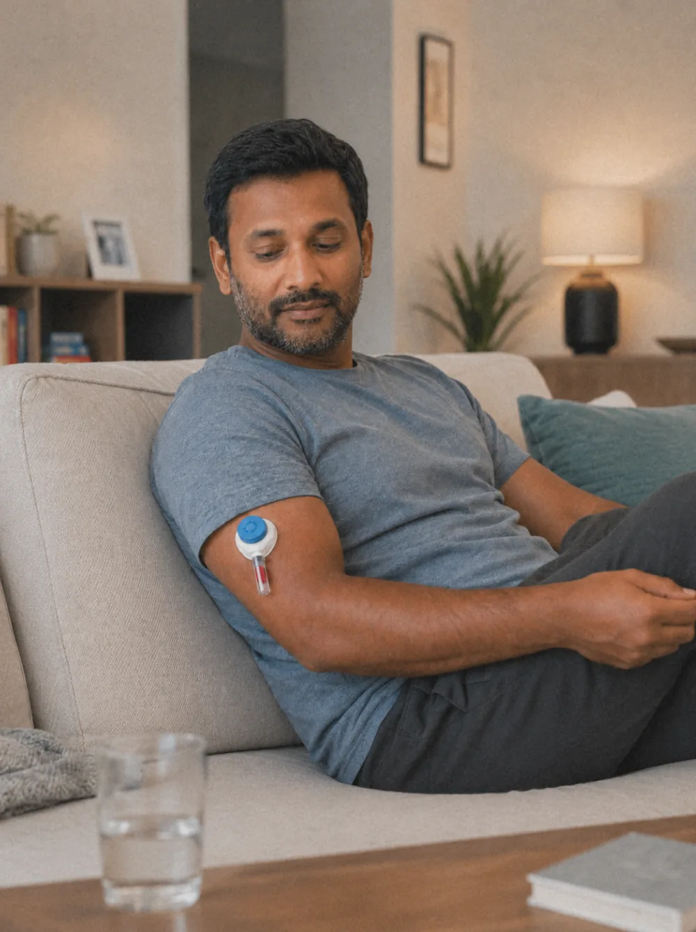 Person collecting an at-home heart lab sample